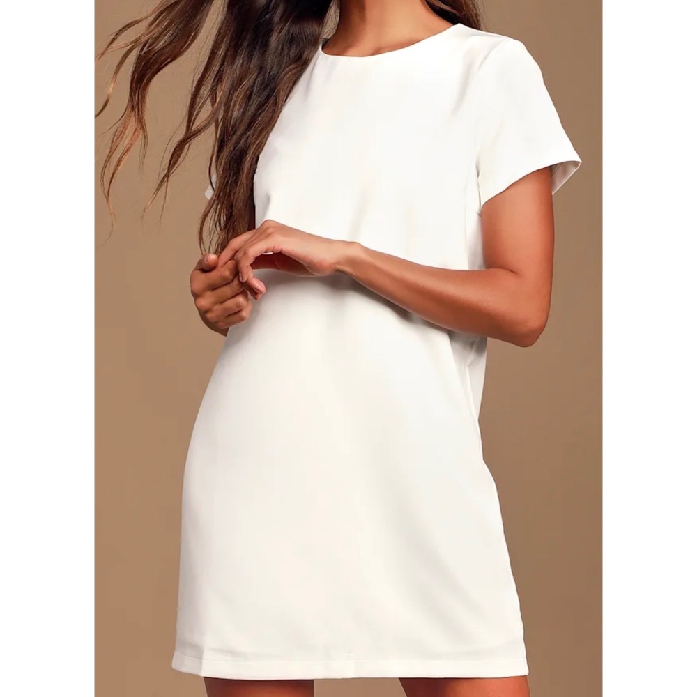 NWT Lulus Size Small Shift and Shout Ivory Shift Dress Mini Special Event